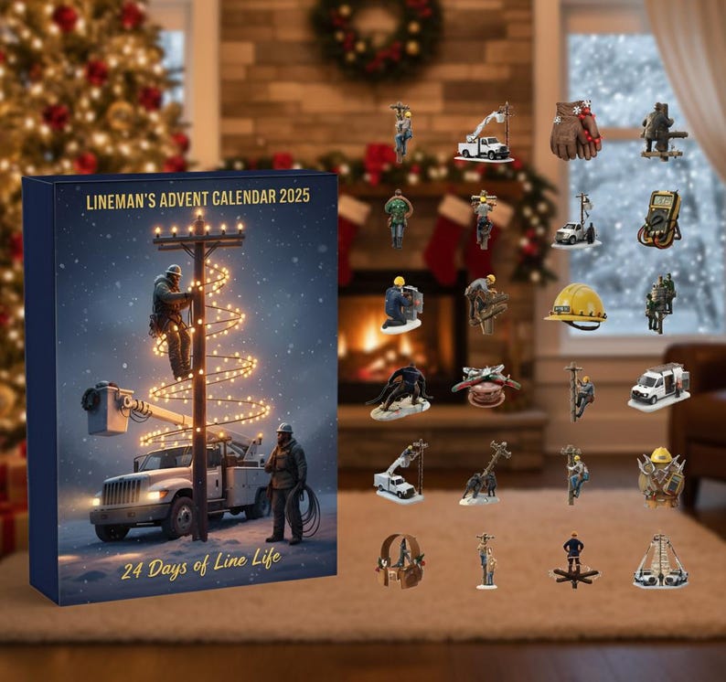 Lineman Christmas Advent Calendar 2025 Personalized Gifts For Lineman Christmas Advent Calendar Blind Box