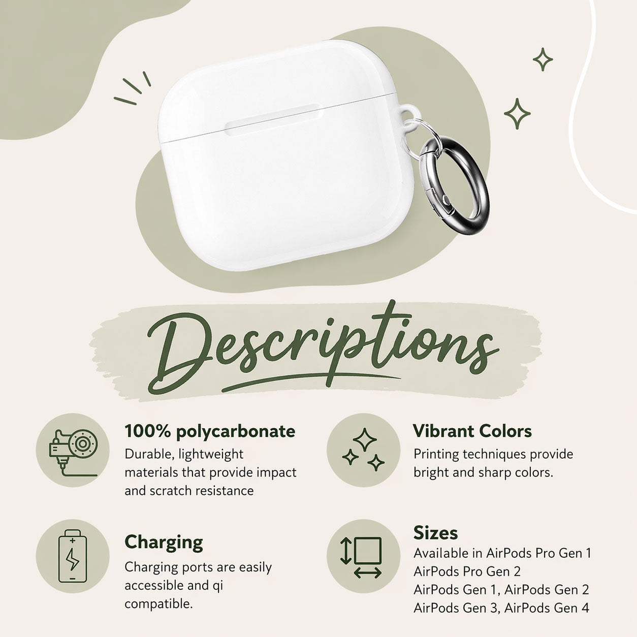 Classic Green Military Camo AirPods Case