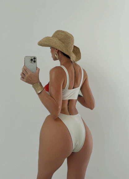 Floral Ruched High-Leg Bikini Set