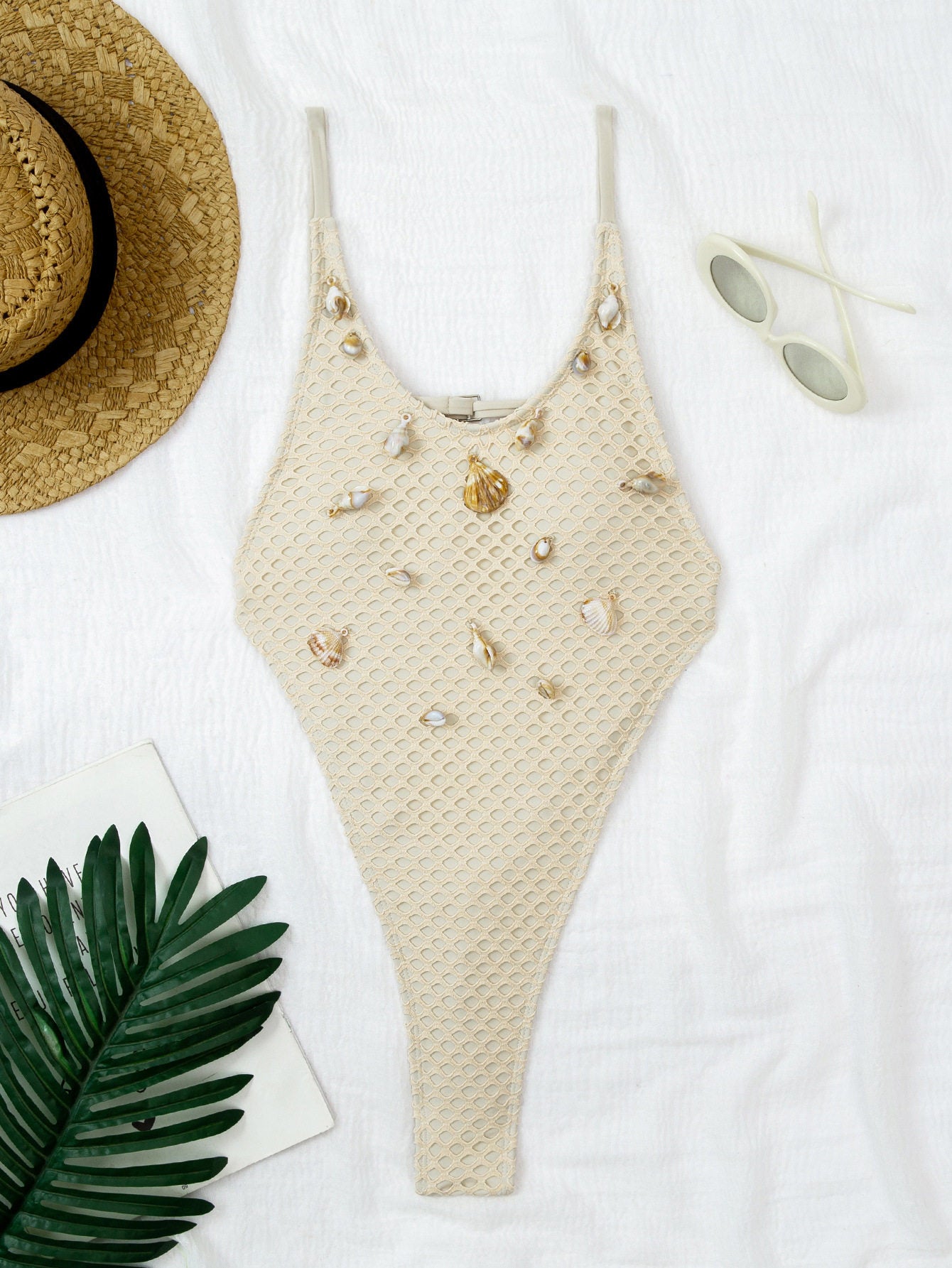 Mesh Sea Shell One Piece Swimsuit