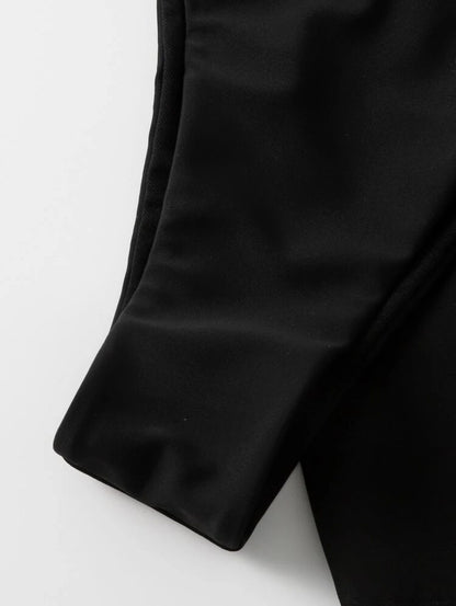 Black Wrap Around Bikini with Sheer Mesh Mini Skirt