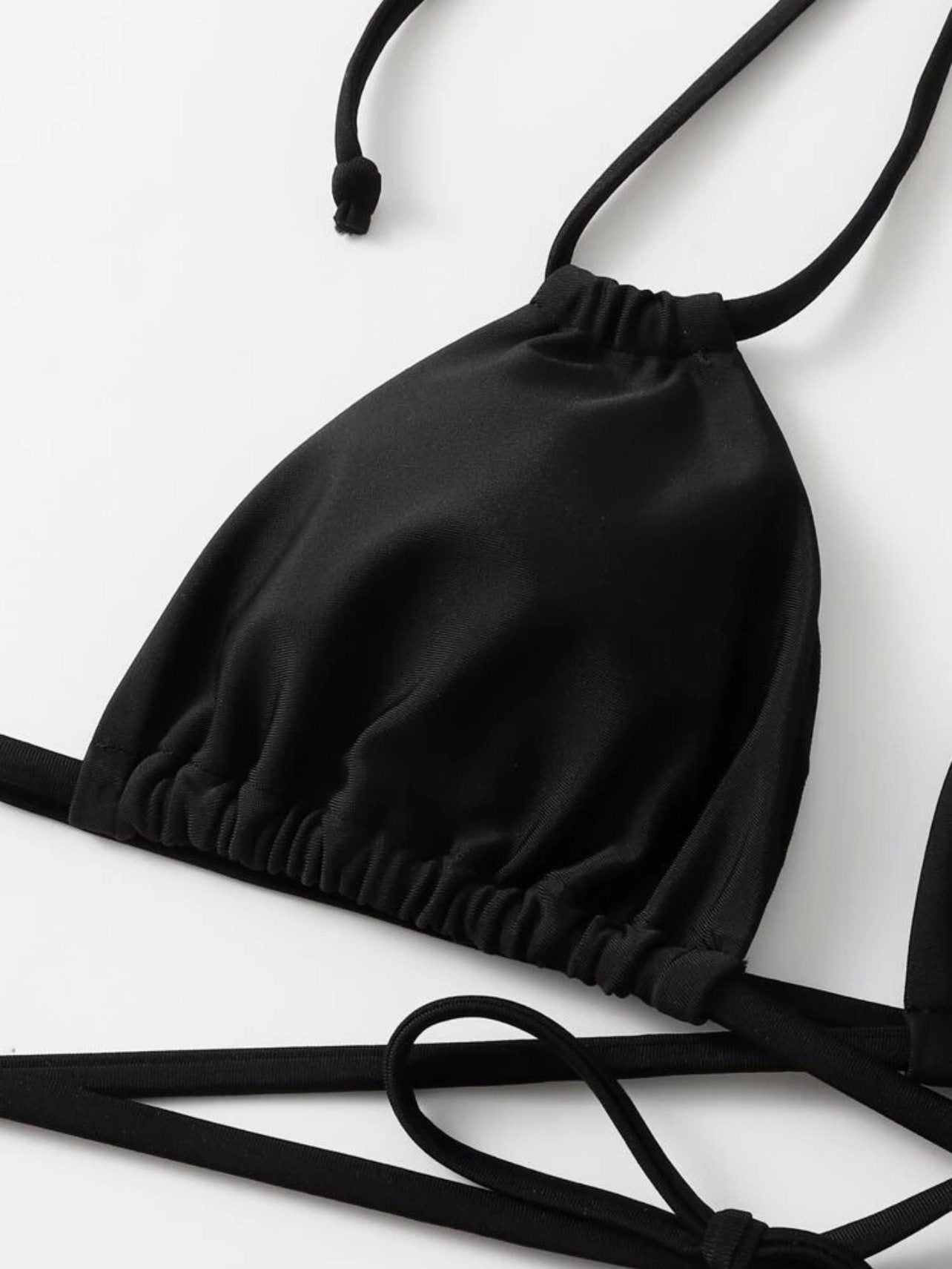 Black Wrap Around Bikini with Sheer Mesh Mini Skirt