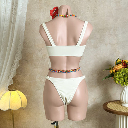 Floral Ruched High-Leg Bikini Set