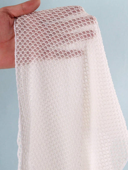 White Mesh Tie-Front Top and Mini Skirt Cover-Up