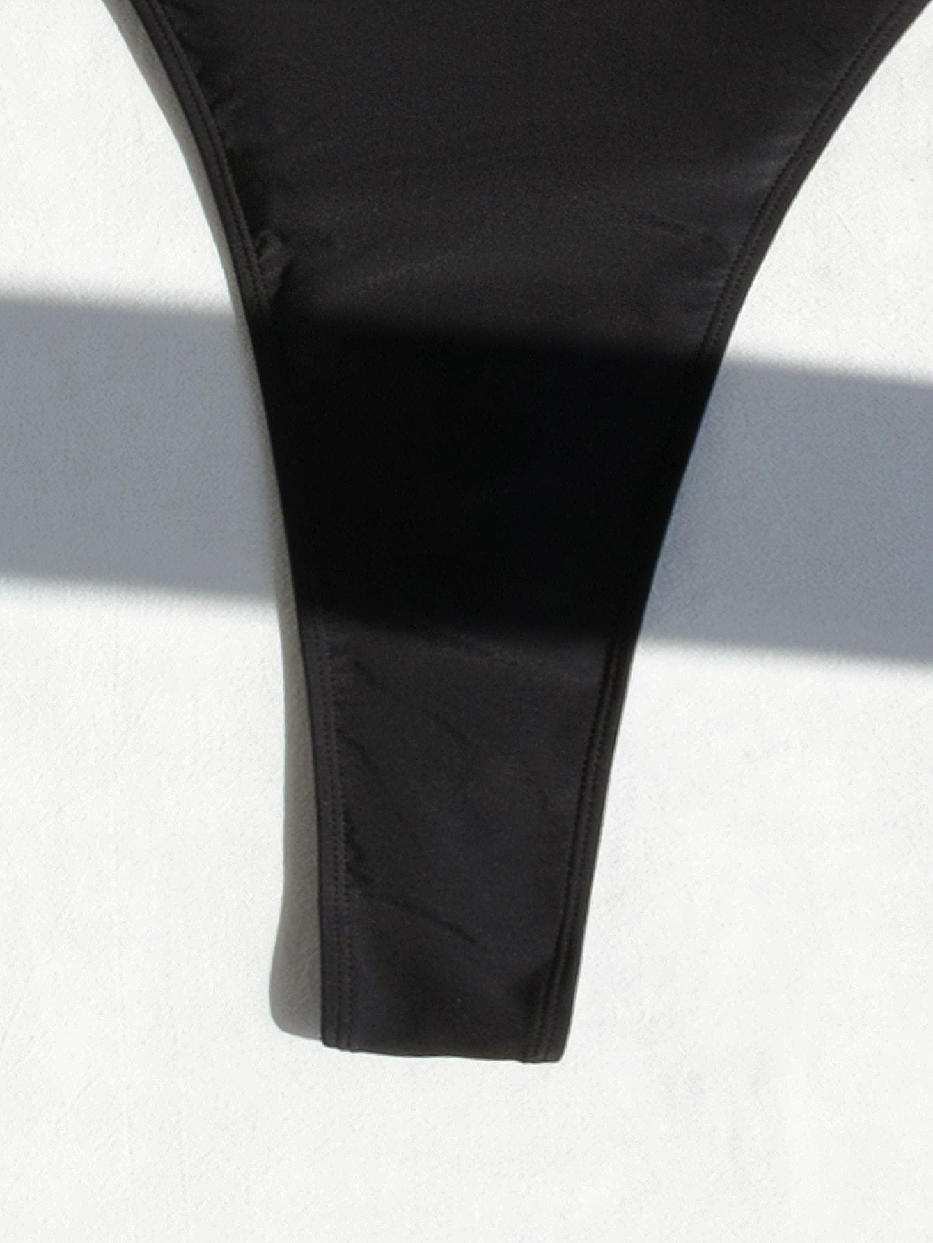 Classic Black High-Cut Scoop Neck One Piece Swimsuit