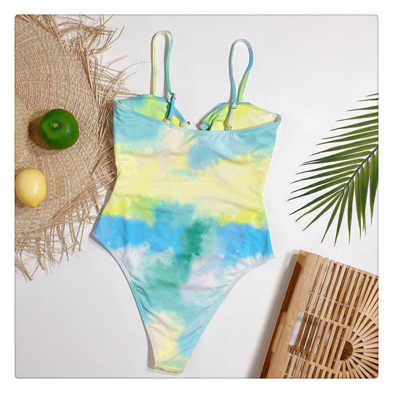 Tie-Dye Cut-Out One-Piece Swimsuit