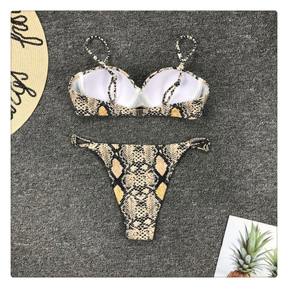 Snakeskin Push Up Underwire Bikini Set