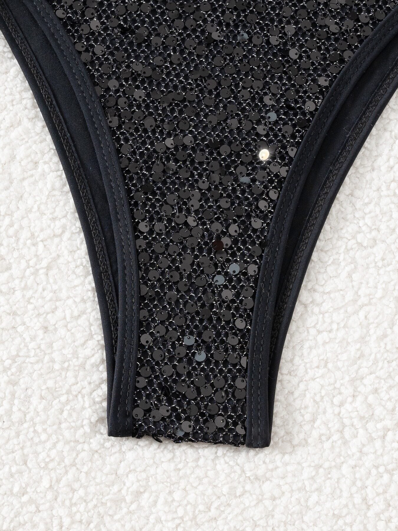 White Sequin Sparkle Halter Bikini Set
