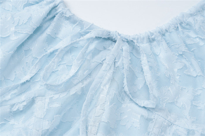 Light Blue Lace Halter Corset Mini Dress