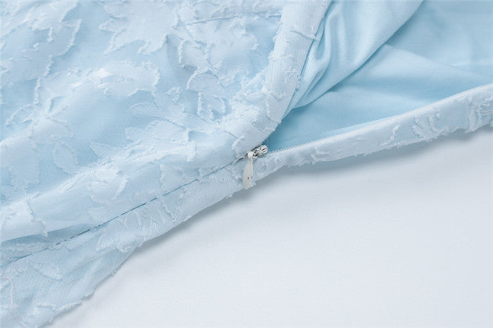 Light Blue Lace Halter Corset Mini Dress
