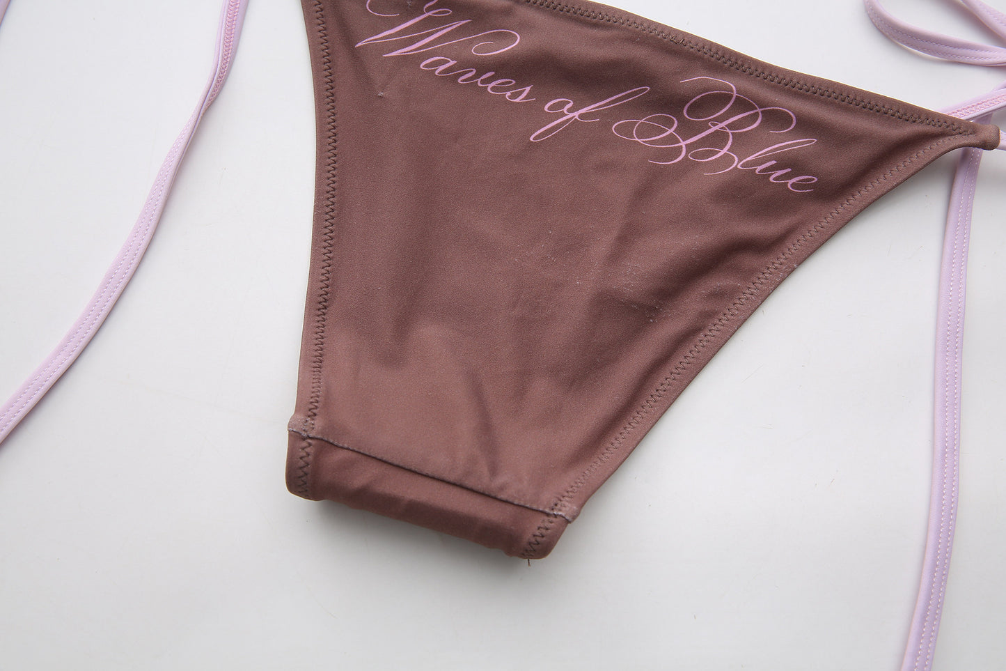 Mauve Hibiscus Floral Print Side Tie Bikini Set