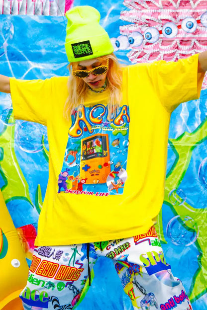 Y2K Neon Yellow 90s Nostalgia Graphic T-Shirt