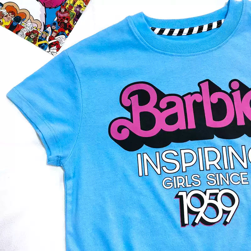 Barbie Inspiring Girls Since 1959 Blue Graphic Tee