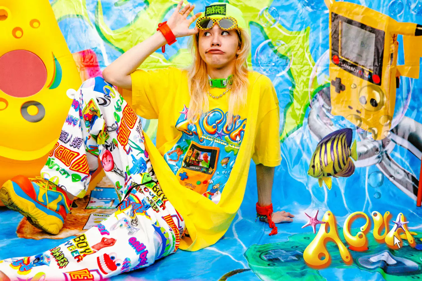 Y2K Neon Yellow 90s Nostalgia Graphic T-Shirt