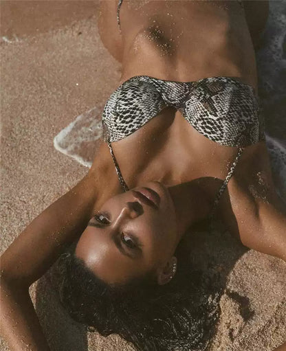 Snakeskin Push Up Underwire Bikini Set