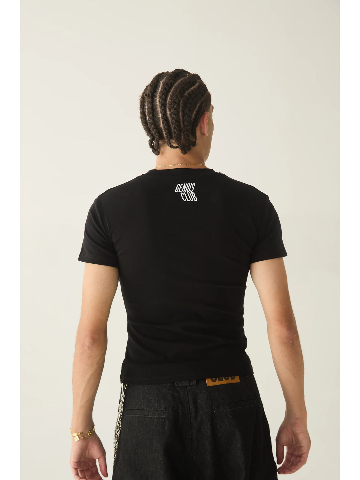Genius Bold Graphic Print Black Slim Fit T-Shirt