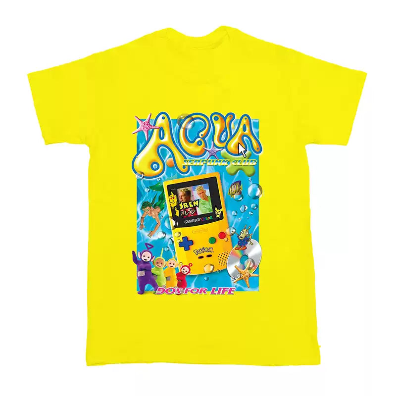 Y2K Neon Yellow 90s Nostalgia Graphic T-Shirt