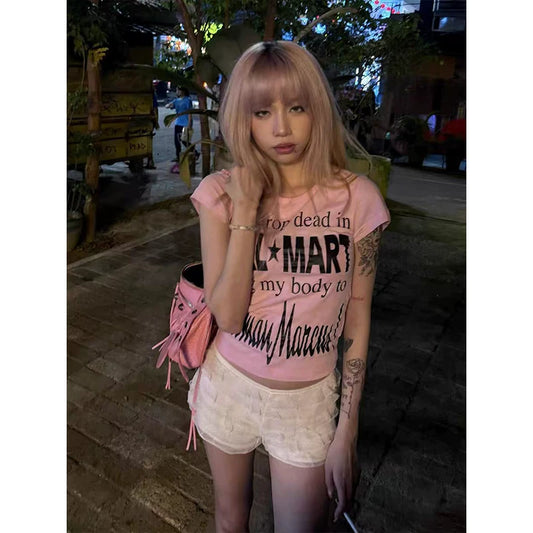 Walmart Neiman Marcus Pink Slogan Baby Tee