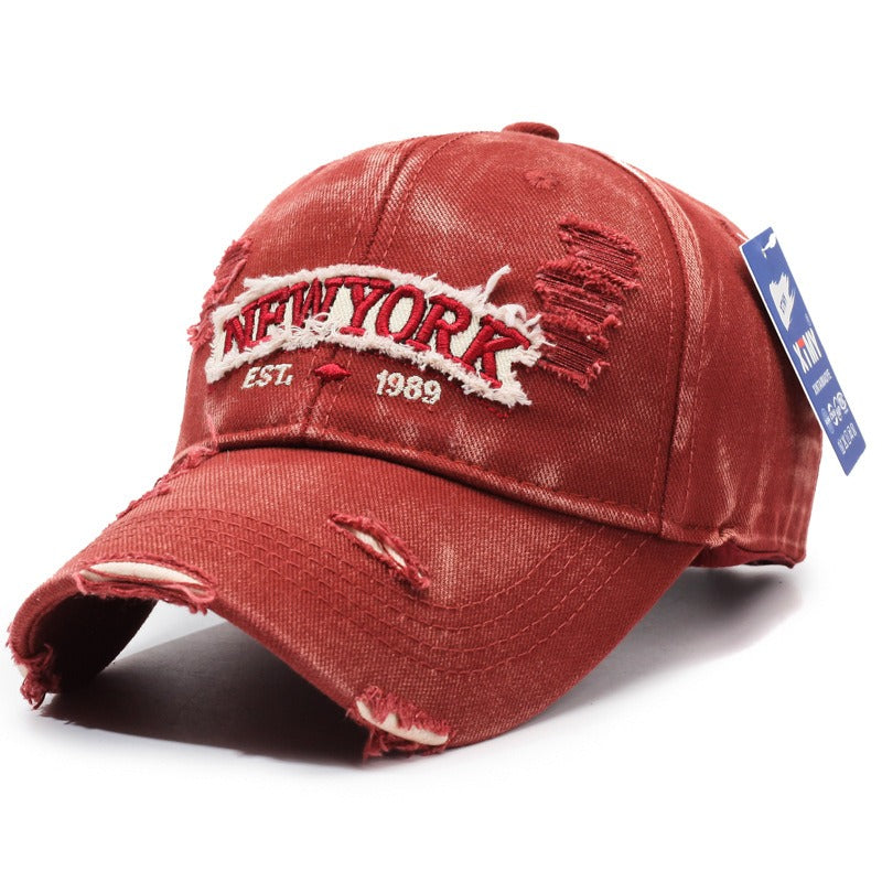 American Style Ripped Distressed Embroidered Cap