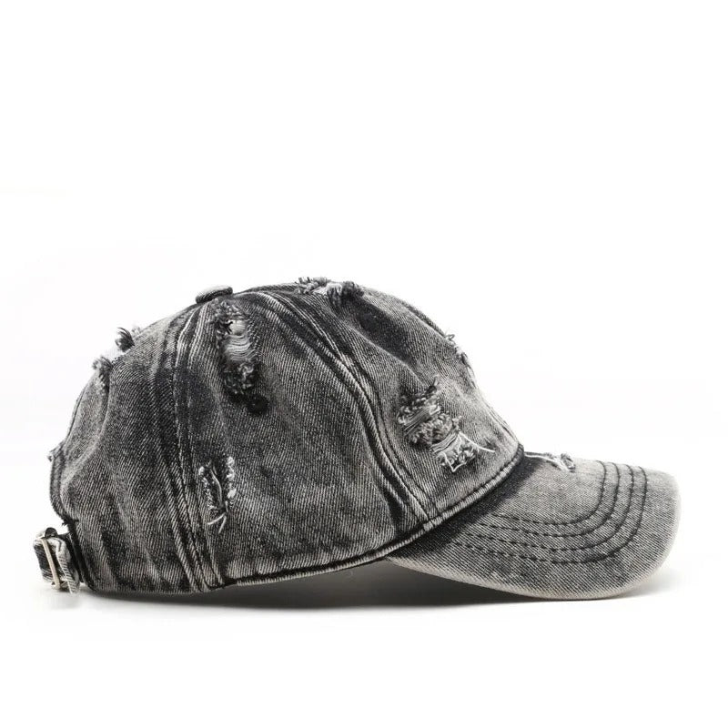 Retro Y2K Distressed Ripped Denim Trucker Baseball Cap