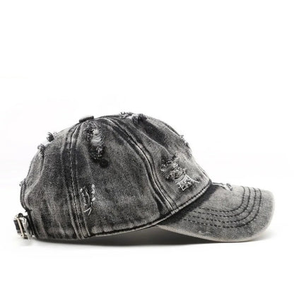 Retro Y2K Distressed Ripped Denim Trucker Baseball Cap