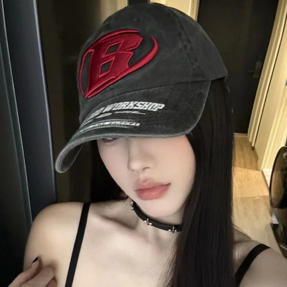 Badblood Workshop Distressed Embroidery Baseball Cap