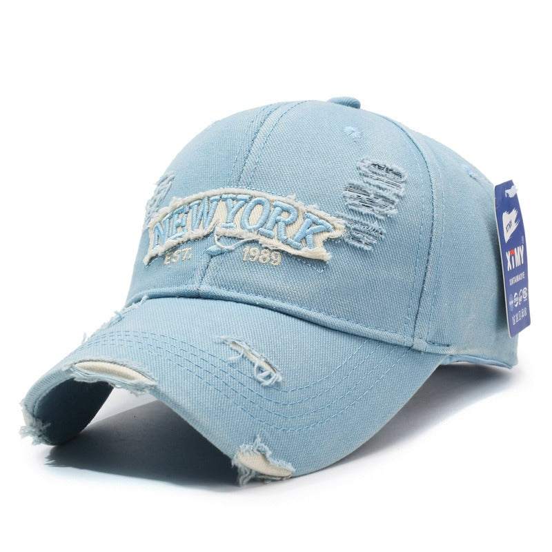 American Style Ripped Distressed Embroidered Cap