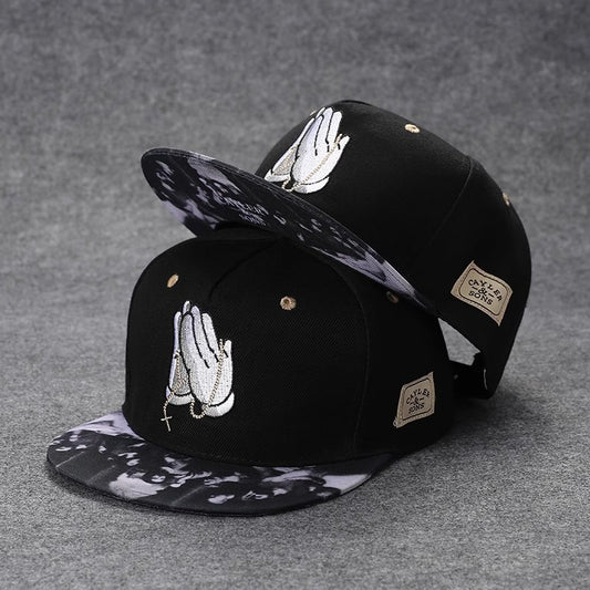Embroidered Flat Brim Korean Hip-Hop Street Dance Cap