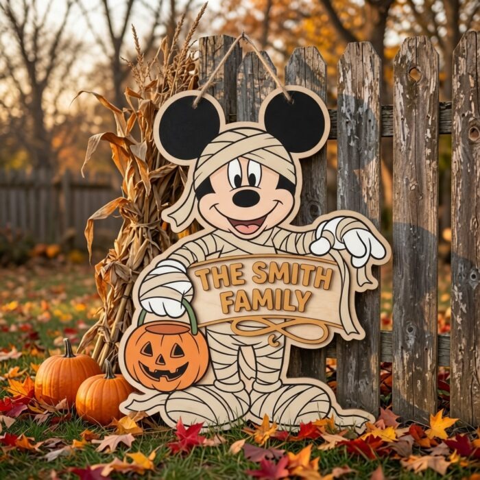 Personalized Spooky Mickey Mouse Door Hanger