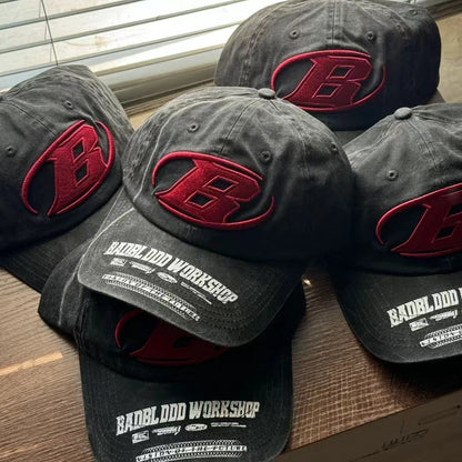 Badblood Workshop Distressed Embroidery Baseball Cap