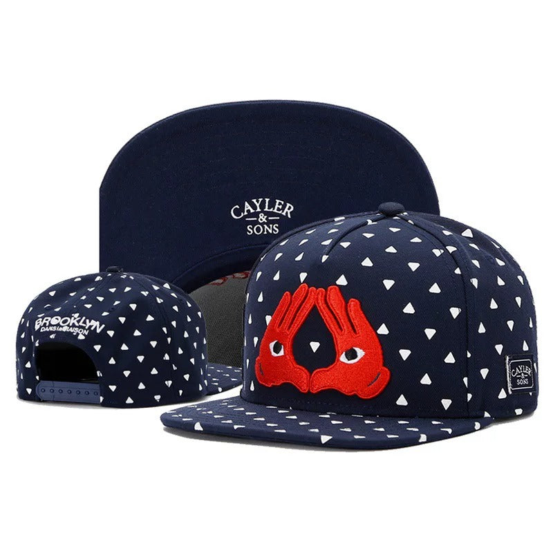 Hip-Hop Cartoon Palm Flat Brim Baseball Cap