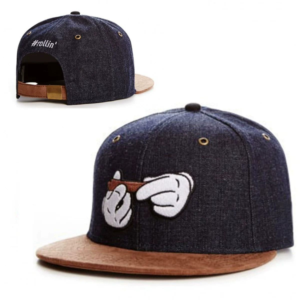 Hip-Hop Cartoon Palm Flat Brim Baseball Cap