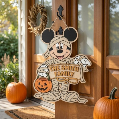 Personalized Spooky Mickey Mouse Door Hanger