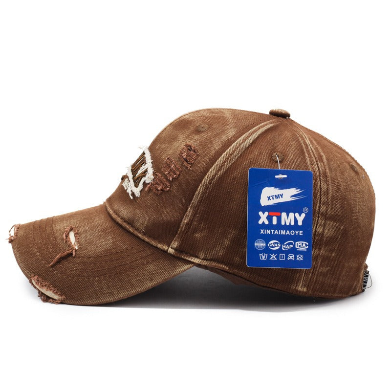 American Style Ripped Distressed Embroidered Cap