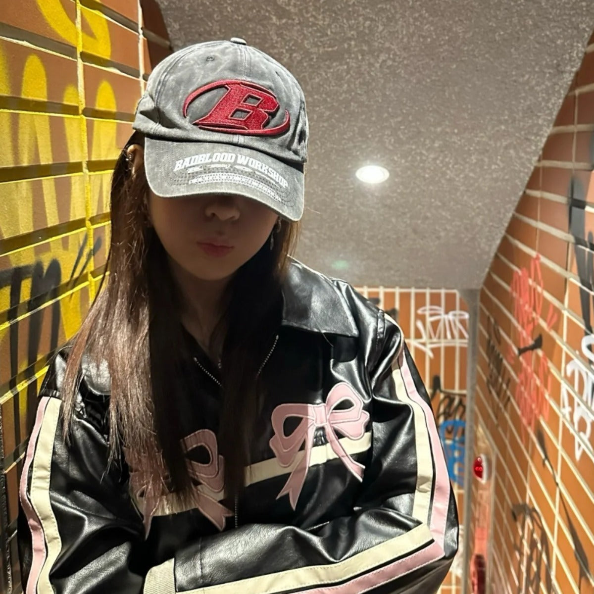 Badblood Workshop Distressed Embroidery Baseball Cap