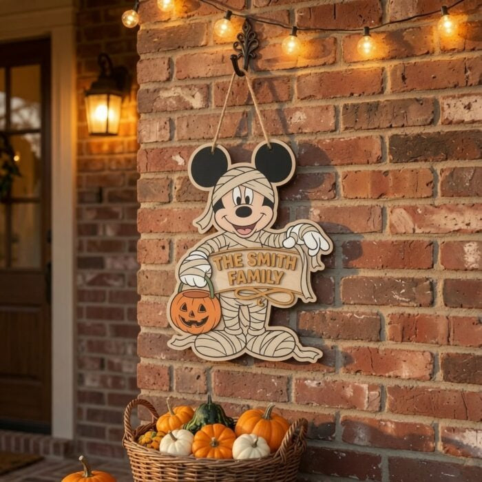 Personalized Spooky Mickey Mouse Door Hanger