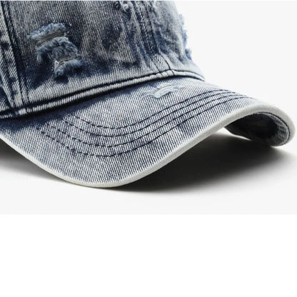 Retro Y2K Distressed Ripped Denim Trucker Baseball Cap