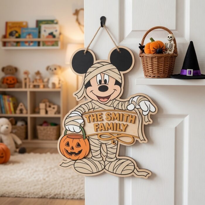 Personalized Spooky Mickey Mouse Door Hanger