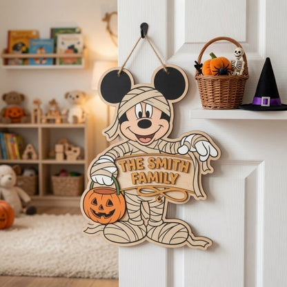 Personalized Spooky Mickey Mouse Door Hanger