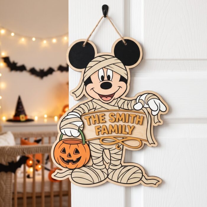 Personalized Spooky Mickey Mouse Door Hanger