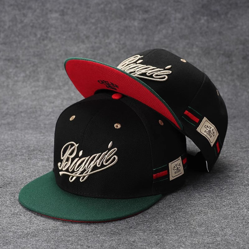 Embroidered Flat Brim Korean Hip-Hop Street Dance Cap