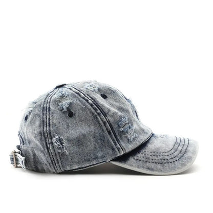 Retro Y2K Distressed Ripped Denim Trucker Baseball Cap