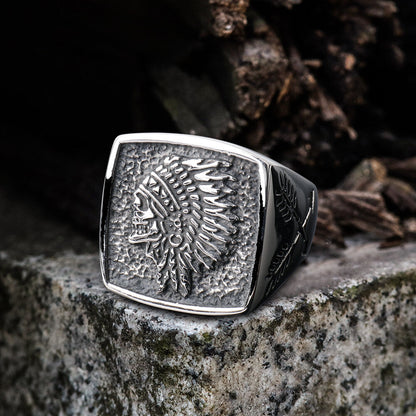 Indian Stainless Steel Skull Ring