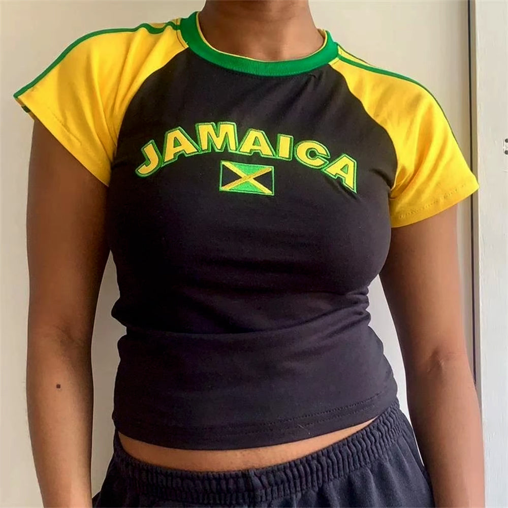 Jamaica Embroidery Crop Top
