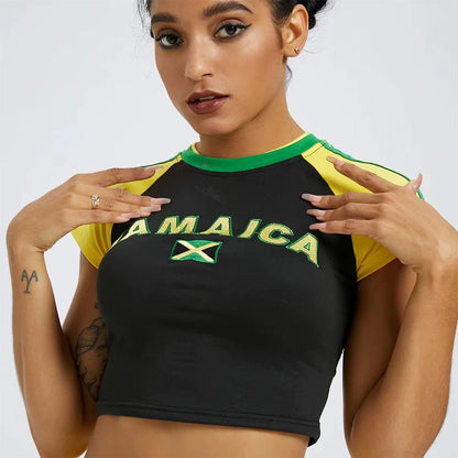 Jamaica Embroidery Crop Top