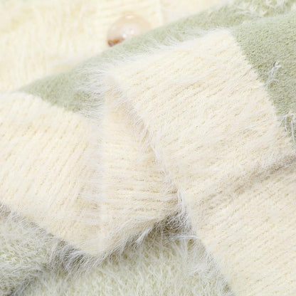 Frosted Wave Knit Sweater Soft Nylon V-Neck Pullover with Textured Finish