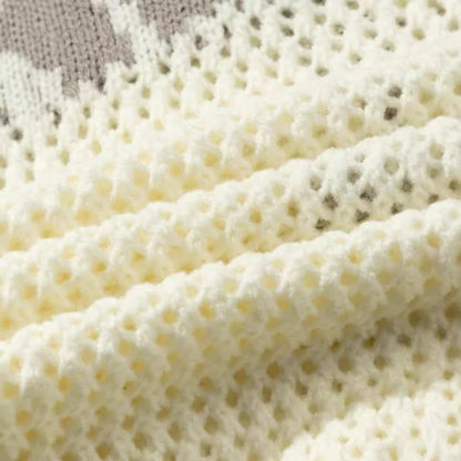 Retro Hooded Beige Sweater