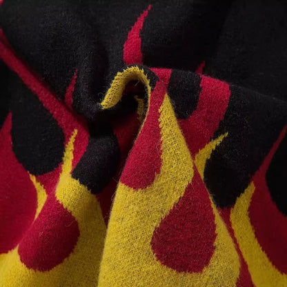 Y2K Distressed Flame Sweater