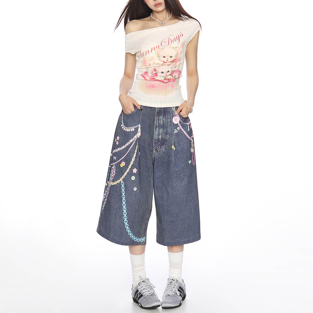 Sunny Days Kitten Off Shoulder Top