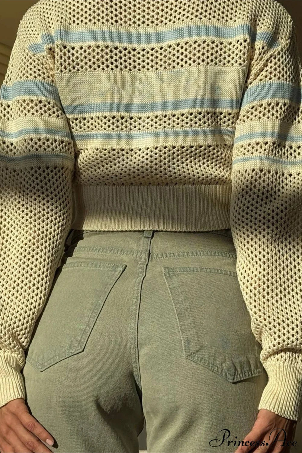 Knitted Cutout Zip Slim-Fit Design Hoodie